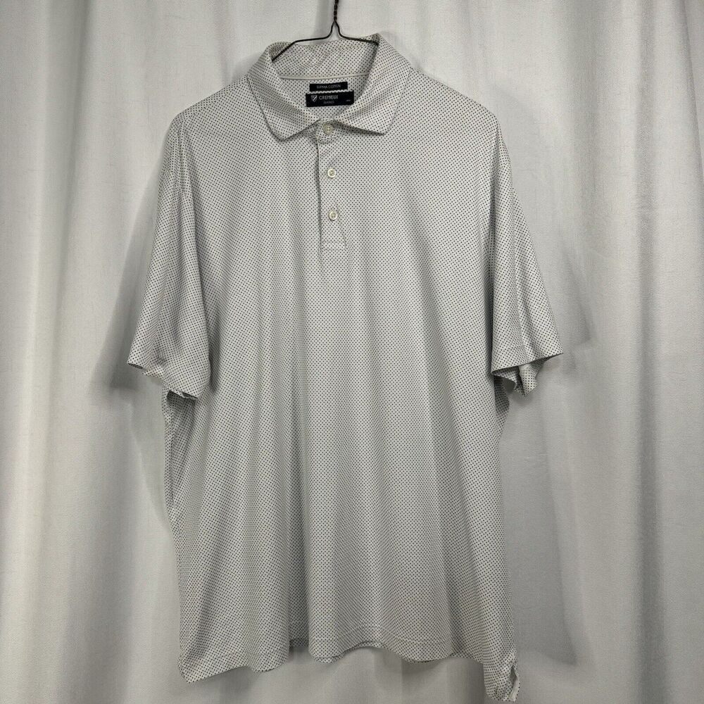 Cremieux Shirt Mens XL Polo Classics Pattern Blue Lightweight Comfort Golf